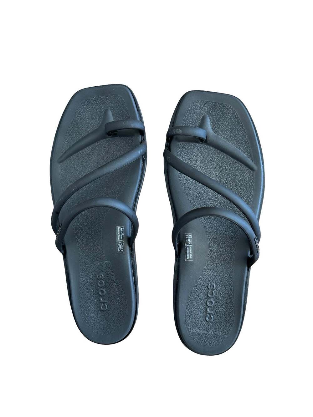 Croc Miami Toe Loop Sandal Black Slip On Waterproof Beach Summer Slides Size 7